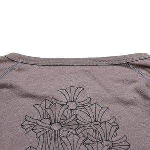 CHROME HEARTS クロムハーツ ヘンリーネック 7部袖Tシャツ サイズXL ヴァインダガー セメタリークロス サンドグレー 美品 中古 4a003160