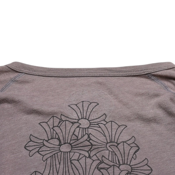 CHROME HEARTS クロムハーツ ヘンリーネック 7部袖Tシャツ サイズXL ヴァインダガー セメタリークロス サンドグレー 美品 中古 4a003160