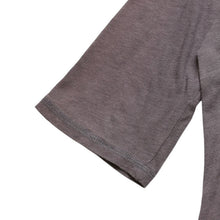 Load image into Gallery viewer, CHROME HEARTS クロムハーツ ヘンリーネック 7部袖Tシャツ サイズXL ヴァインダガー セメタリークロス サンドグレー 美品 中古 4a003160