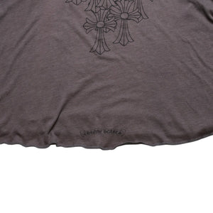 CHROME HEARTS クロムハーツ ヘンリーネック 7部袖Tシャツ サイズXL ヴァインダガー セメタリークロス サンドグレー 美品 中古 4a003160