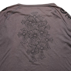 CHROME HEARTS クロムハーツ ヘンリーネック 7部袖Tシャツ サイズXL ヴァインダガー セメタリークロス サンドグレー 美品 中古 4a003160