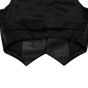 極美品 YVES SAINT LAURENT イヴ サンローラン レザーベスト サイズ36 440246 Y5QQ2 ブラック 中古 4a002651
