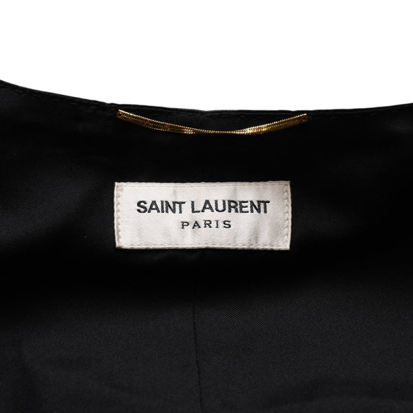極美品 YVES SAINT LAURENT イヴ サンローラン レザーベスト サイズ36 440246 Y5QQ2 ブラック 中古 4a002651