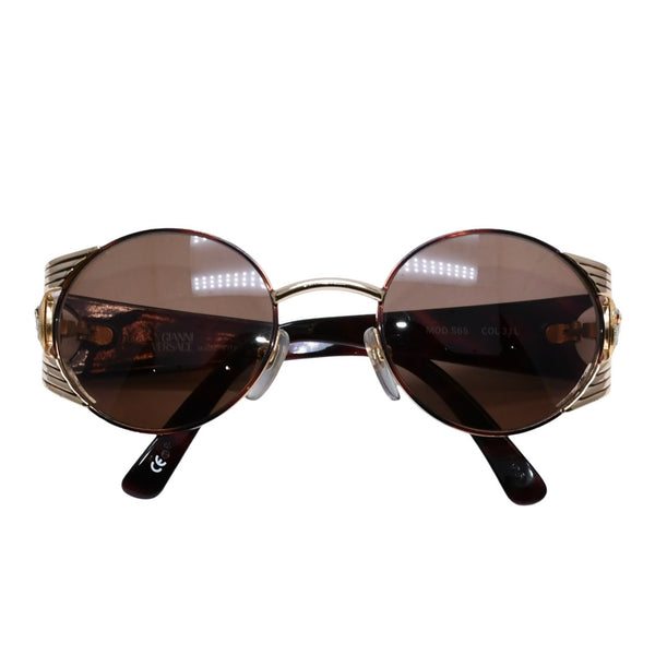 Gianni Versace ジャンニ ヴェルサーチ サングラス アイウェア S65 31L メデューサ べっ甲カラー ブラウン ゴールド 美品 中古 4a002986