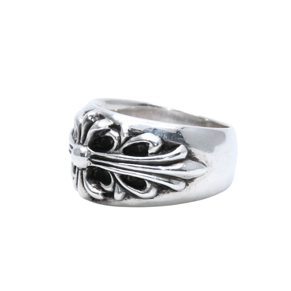 CHROME HEARTS クロムハーツ FLORAL CROSS フローラルクロス リング 指輪 重量約15.98g サイズ17号 スターリングシルバー 美品 中古 4a003114