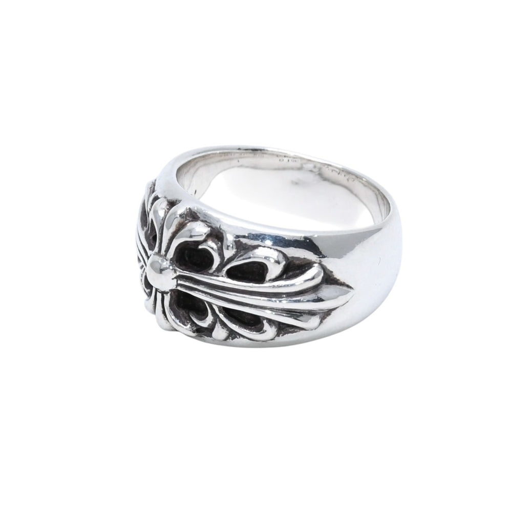 極美品 CHROME HEARTS クロムハーツ FLORAL CROSS フローラルクロス リング 指輪 重量約16.73g サイズ18.5号 スターリングシルバー 中古 4a003112