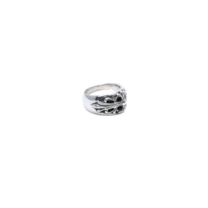 極美品 CHROME HEARTS クロムハーツ FLORAL CROSS フローラルクロス リング 指輪 重量約16.73g サイズ18.5号 スターリングシルバー 中古 4a003112