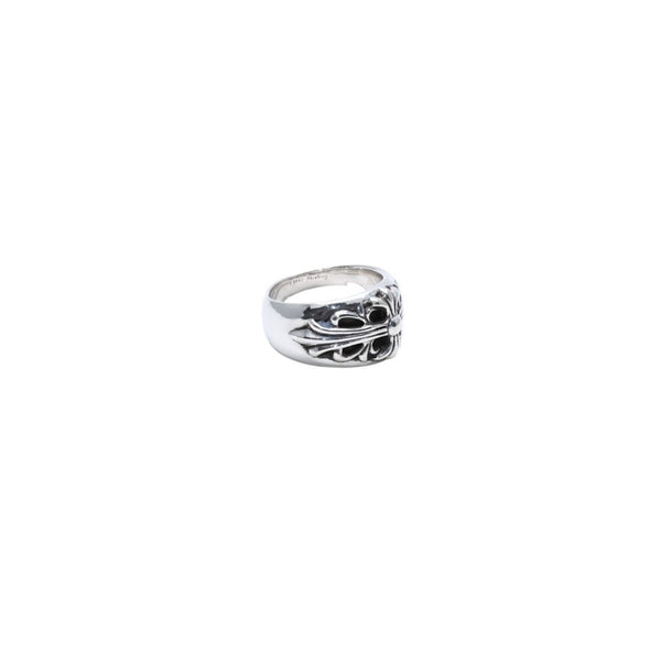極美品 CHROME HEARTS クロムハーツ FLORAL CROSS フローラルクロス リング 指輪 重量約16.73g サイズ18.5号 スターリングシルバー 中古 4a003112