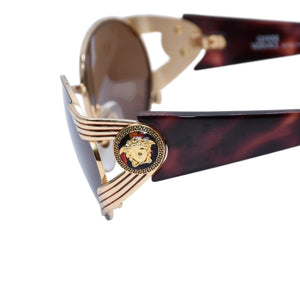 Gianni Versace ジャンニ ヴェルサーチ サングラス アイウェア S65 31L メデューサ べっ甲カラー ブラウン ゴールド 美品 中古 4a002986