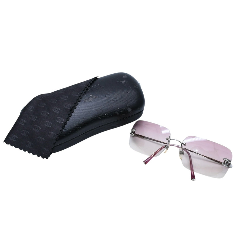 極美品 CHANEL シャネル リムレス サングラス アイウェア 4017-D c.124/58 サイズ62□17 120 ココマーク ピンク グラデーション 中古 4a002990