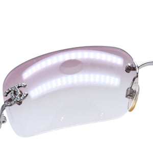 極美品 CHANEL シャネル リムレス サングラス アイウェア 4017-D c.124/58 サイズ62□17 120 ココマーク ピンク グラデーション 中古 4a002990