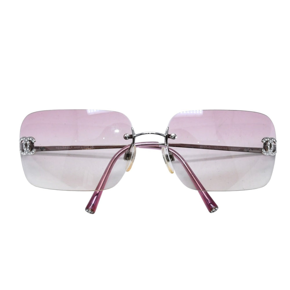 極美品 CHANEL シャネル リムレス サングラス アイウェア 4017-D c.124/58 サイズ62□17 120 ココマーク ピンク グラデーション 中古 4a002990