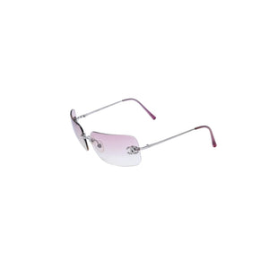 極美品 CHANEL シャネル リムレス サングラス アイウェア 4017-D c.124/58 サイズ62□17 120 ココマーク ピンク グラデーション 中古 4a002990
