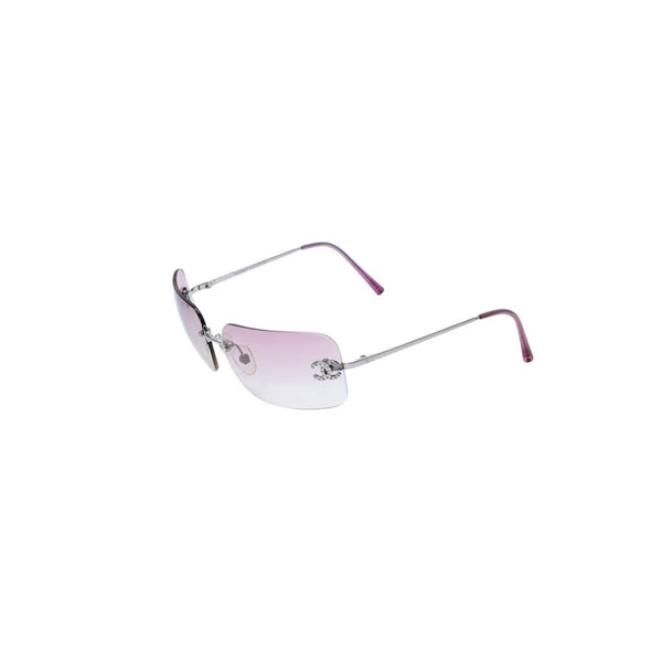 極美品 CHANEL シャネル リムレス サングラス アイウェア 4017-D c.124/58 サイズ62□17 120 ココマーク ピンク グラデーション 中古 4a002990