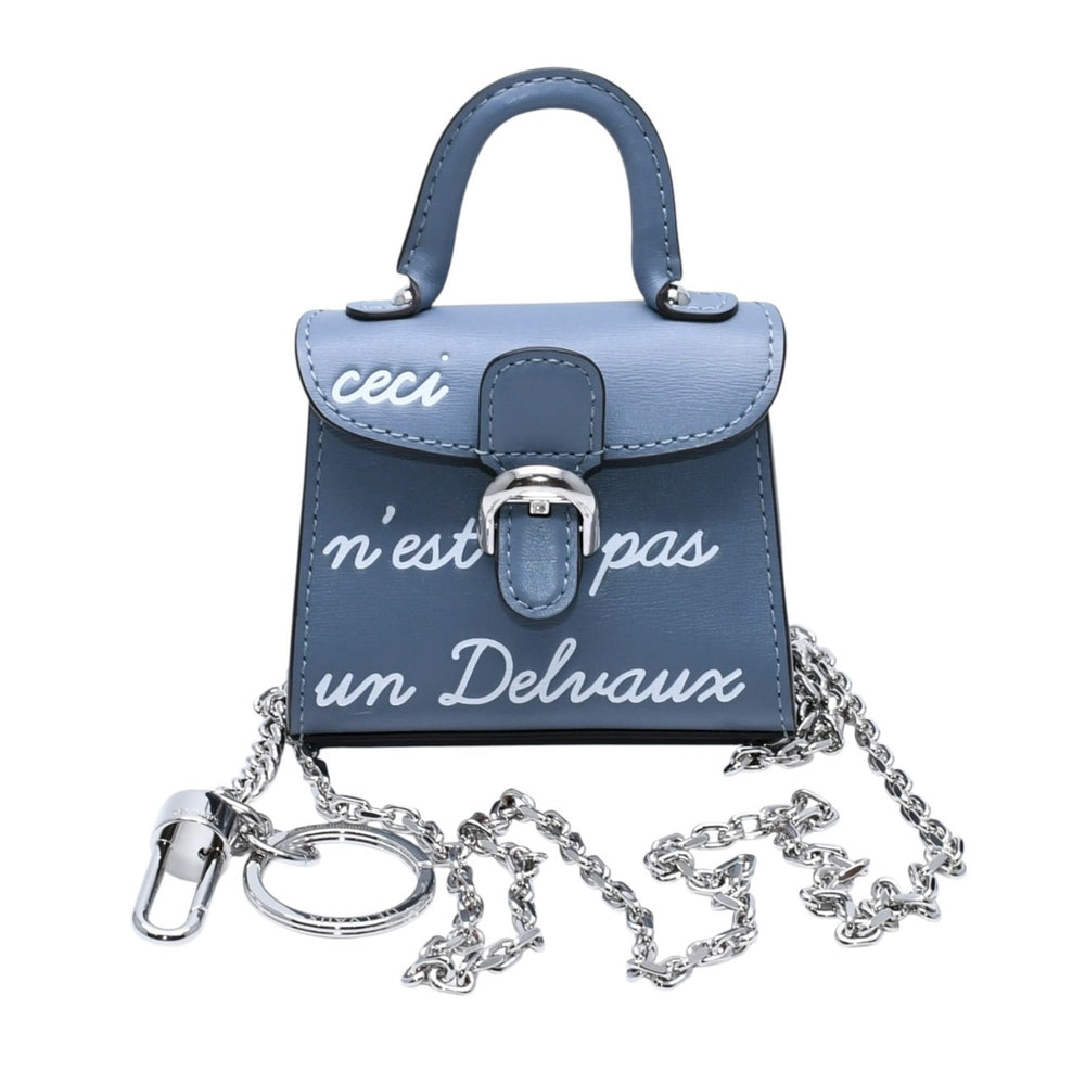 新品未使用 DELVAUX デルヴォー BRILLANT GAND ブリヨン ガン バッグチャーム RENE MAGRITTE ルネ マグリット ボックスカーフ 中古 4a002840