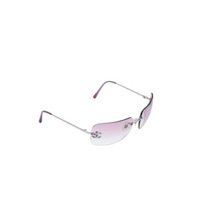 極美品 CHANEL シャネル リムレス サングラス アイウェア 4017-D c.124/58 サイズ62□17 120 ココマーク ピンク グラデーション 中古 4a002990