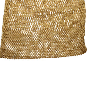 極美品 PRADA プラダ メッシュハンドバッグ B2064 トライアングルロゴプレート 三角プレート コットン ゴールド金具 中古 4a002995