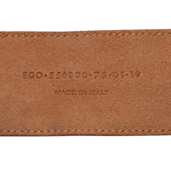 YVES SAINT LAURENT イヴサンローラン YSL バックル ベルト ブラウン レザー メッシュ 556300 ゴールド金具 小物 美品 中古 4a002664
