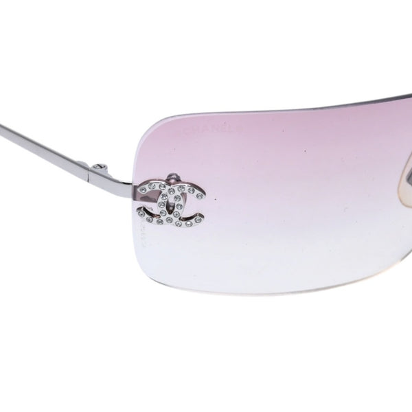 極美品 CHANEL シャネル リムレス サングラス アイウェア 4017-D c.124/58 サイズ62□17 120 ココマーク ピンク グラデーション 中古 4a002990
