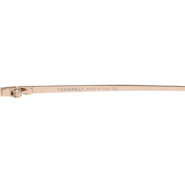 極美品 CHANEL シャネル リムレス サングラス アイウェア 4017-D c.125/56 サイズ62□17 120 ココマーク ラインストーン 中古 4a002991
