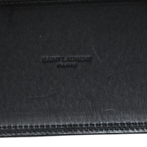Very good condition YVES SAINT LAURENT YSL buckle belt black MRC 444697 70 06 silver metal fittings used 4a002663