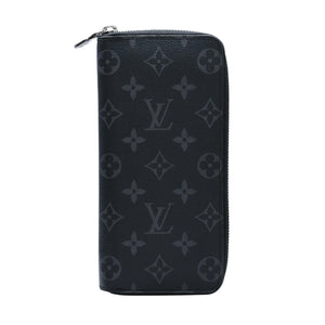 極美品 LOUIS VUITTON ルイヴィトン ジッピーウォレットヴェルティカル 長財布 モノグラムエクリプスキャンバス モノグラム ブラック シルバー金具 M62295 中古 4a003005