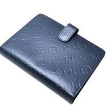 画像をギャラリービューアに読み込む, LOUIS VUITTON ルイヴィトン アジェンダMM モノグラムマット 手帳カバー メタリック調 ノワール レザー エンボス加工 廃盤 R20922 美品 中古 4a003021
