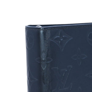 LOUIS VUITTON ルイヴィトン アジェンダMM モノグラムマット 手帳カバー メタリック調 ノワール レザー エンボス加工 廃盤 R20922 美品 中古 4a003021