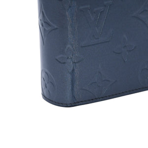 LOUIS VUITTON ルイヴィトン アジェンダMM モノグラムマット 手帳カバー メタリック調 ノワール レザー エンボス加工 廃盤 R20922 美品 中古 4a003021