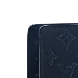LOUIS VUITTON ルイヴィトン アジェンダMM モノグラムマット 手帳カバー メタリック調 ノワール レザー エンボス加工 廃盤 R20922 美品 中古 4a003021