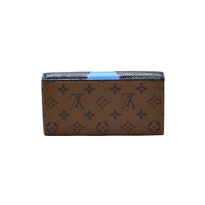 極美品 LOUIS VUITTON ルイヴィトン 山本寛斎 ポルトフォイユサラカブキマスク 長財布 2018 モノグラムリバースキャンバス エピレザー M67255 中古 4a003110