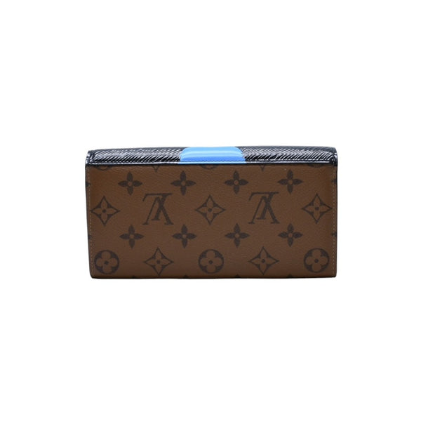 極美品 LOUIS VUITTON ルイヴィトン 山本寛斎 ポルトフォイユサラカブキマスク 長財布 2018 モノグラムリバースキャンバス エピレザー M67255 中古 4a003110
