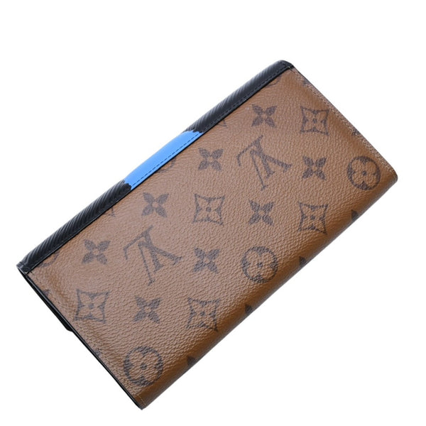 極美品 LOUIS VUITTON ルイヴィトン 山本寛斎 ポルトフォイユサラカブキマスク 長財布 2018 モノグラムリバースキャンバス エピレザー M67255 中古 4a003110