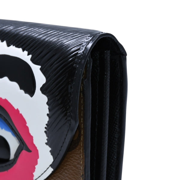 極美品 LOUIS VUITTON ルイヴィトン 山本寛斎 ポルトフォイユサラカブキマスク 長財布 2018 モノグラムリバースキャンバス エピレザー M67255 中古 4a003110