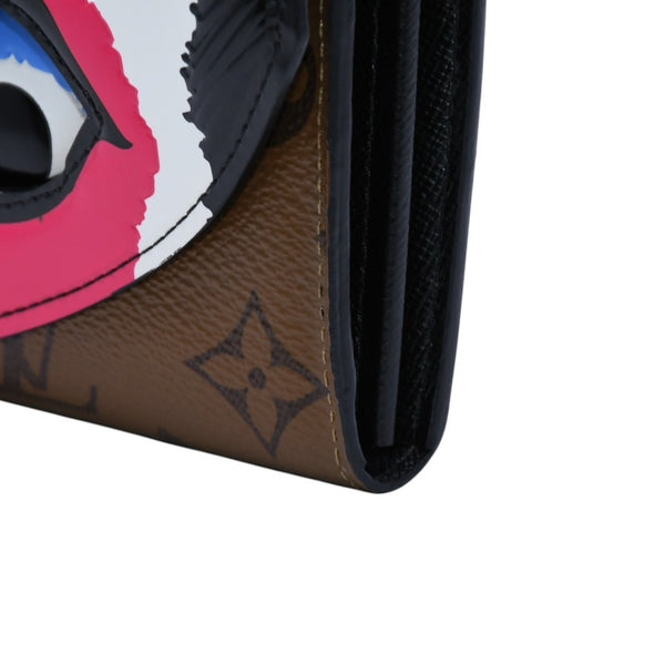 極美品 LOUIS VUITTON ルイヴィトン 山本寛斎 ポルトフォイユサラカブキマスク 長財布 2018 モノグラムリバースキャンバス エピレザー M67255 中古 4a003110