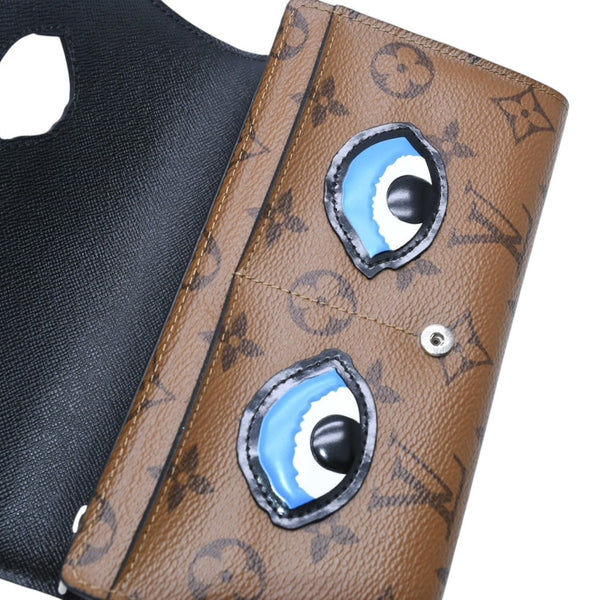 極美品 LOUIS VUITTON ルイヴィトン 山本寛斎 ポルトフォイユサラカブキマスク 長財布 2018 モノグラムリバースキャンバス エピレザー M67255 中古 4a003110