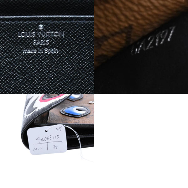 極美品 LOUIS VUITTON ルイヴィトン 山本寛斎 ポルトフォイユサラカブキマスク 長財布 2018 モノグラムリバースキャンバス エピレザー M67255 中古 4a003110