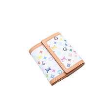 Load image into Gallery viewer, 極美品 LOUIS VUITTON ルイ ヴィトン 財布 ポルトモネビエカルトクレディ M92983 モノグラム マルチカラー ホワイト 村上隆 ゴールド金具 中古 4a003003
