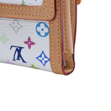 Load image into Gallery viewer, 極美品 LOUIS VUITTON ルイ ヴィトン 財布 ポルトモネビエカルトクレディ M92983 モノグラム マルチカラー ホワイト 村上隆 ゴールド金具 中古 4a003003