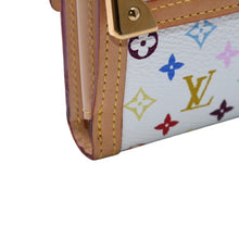 Load image into Gallery viewer, 極美品 LOUIS VUITTON ルイ ヴィトン 財布 ポルトモネビエカルトクレディ M92983 モノグラム マルチカラー ホワイト 村上隆 ゴールド金具 中古 4a003003