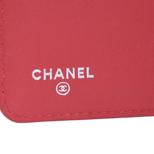 CHANEL シャネル マトラッセブリリアント パテントレザー二つ折りミディアムウォレット 16番台 キルティング ココマーク 財布 エナメル オレンジ 美品 中古 4a002826
