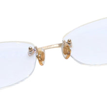 画像をギャラリービューアに読み込む, Cartier カルティエ リムレス メガネ ヴィンテージ 度あり 6179960 アセテート メタル ボルドー ゴールド金具 美品 中古 4a002753