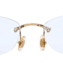 画像をギャラリービューアに読み込む, Cartier カルティエ リムレス メガネ ヴィンテージ 度あり 6179960 アセテート メタル ボルドー ゴールド金具 美品 中古 4a002753