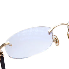 画像をギャラリービューアに読み込む, Cartier カルティエ リムレス メガネ ヴィンテージ 度あり 6179960 アセテート メタル ボルドー ゴールド金具 美品 中古 4a002753