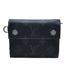 極美品 LOUIS VUITTON ルイヴィトン モノグラム エクリプス コンパクトウォレット 三つ折り財布 M63510 ブラック 中古 4a002849
