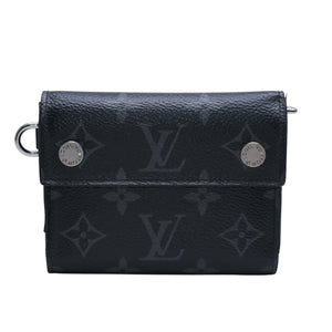 極美品 LOUIS VUITTON ルイヴィトン モノグラム エクリプス コンパクトウォレット 三つ折り財布 M63510 ブラック 中古 4a002849