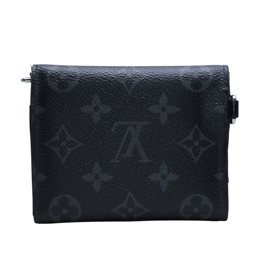 極美品 LOUIS VUITTON ルイヴィトン モノグラム エクリプス コンパクトウォレット 三つ折り財布 M63510 ブラック 中古 4a002849
