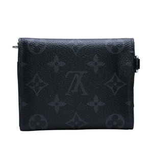 極美品 LOUIS VUITTON ルイヴィトン モノグラム エクリプス コンパクトウォレット 三つ折り財布 M63510 ブラック 中古 4a002849