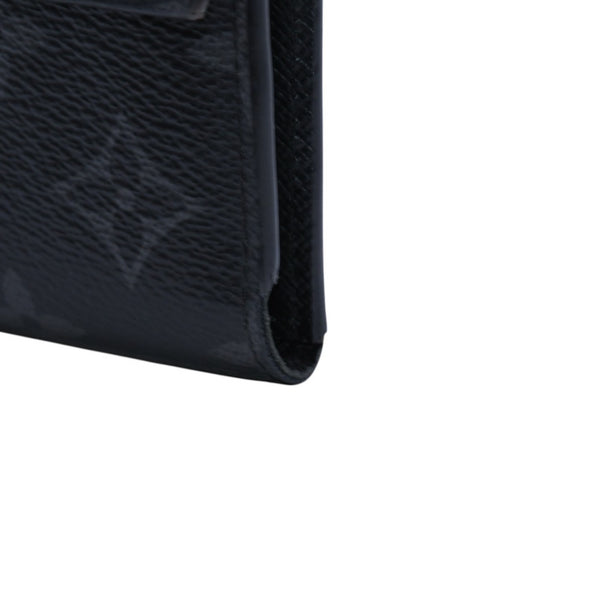 極美品 LOUIS VUITTON ルイヴィトン モノグラム エクリプス コンパクトウォレット 三つ折り財布 M63510 ブラック 中古 4a002849