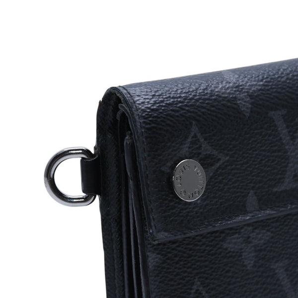 極美品 LOUIS VUITTON ルイヴィトン モノグラム エクリプス コンパクトウォレット 三つ折り財布 M63510 ブラック 中古 4a002849